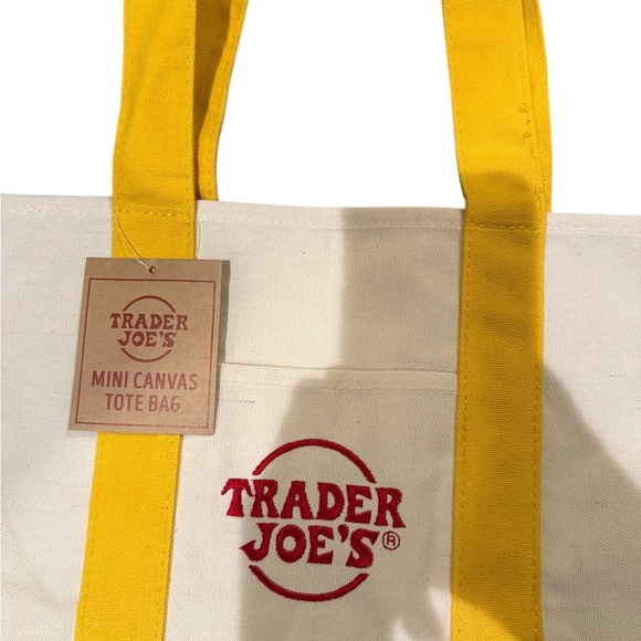 NWT Trader Joe’s Yellow Mini Tote Bag - Picture 4 of 6